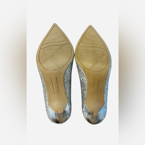 Christian Siriano By Payless Silver Glitter Disco Heels 4” Stiletto Women’s 8 - Picture 8 of 8